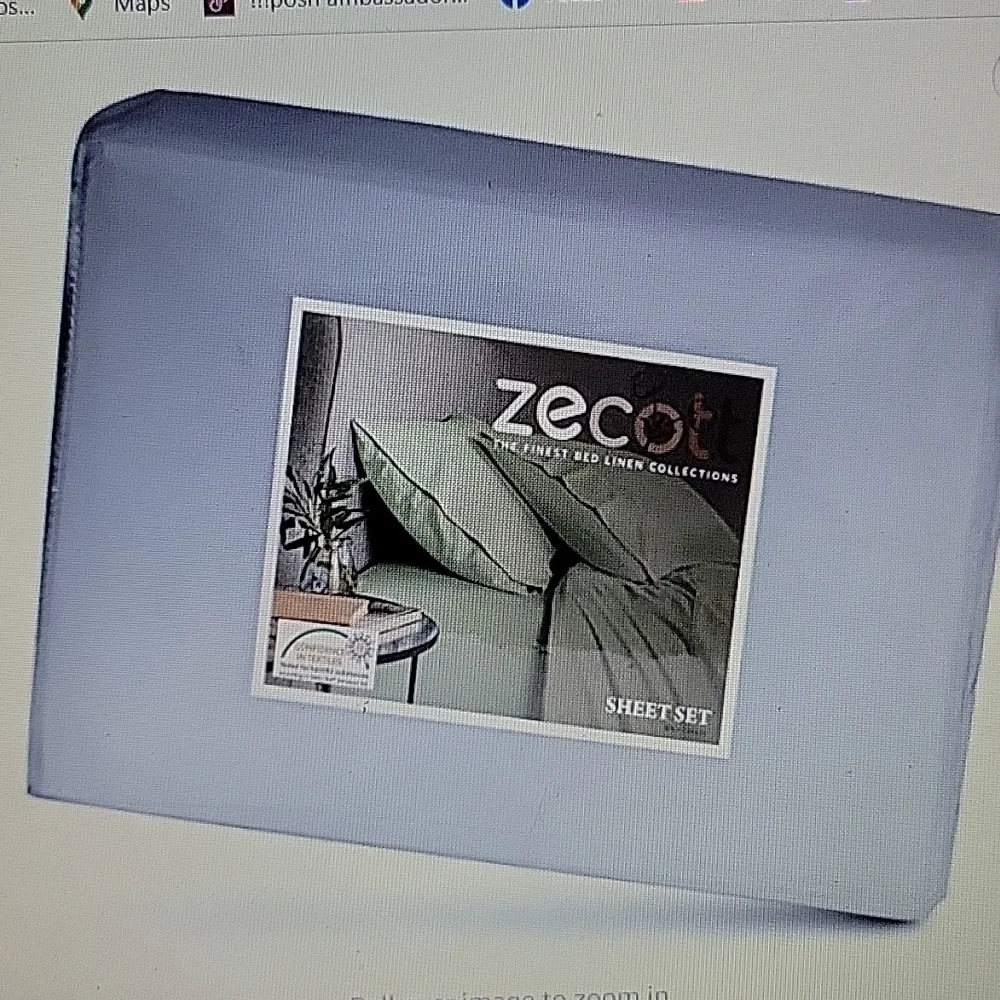 Zecott Tencel Lyocell Queen Sheet Set Silver 300 thread count deep pocket New…
